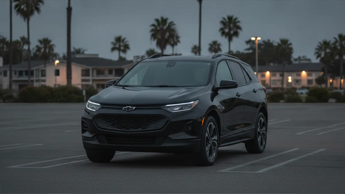 An unresponsive EV in a San Diego driveway. This page does not name a dash message.