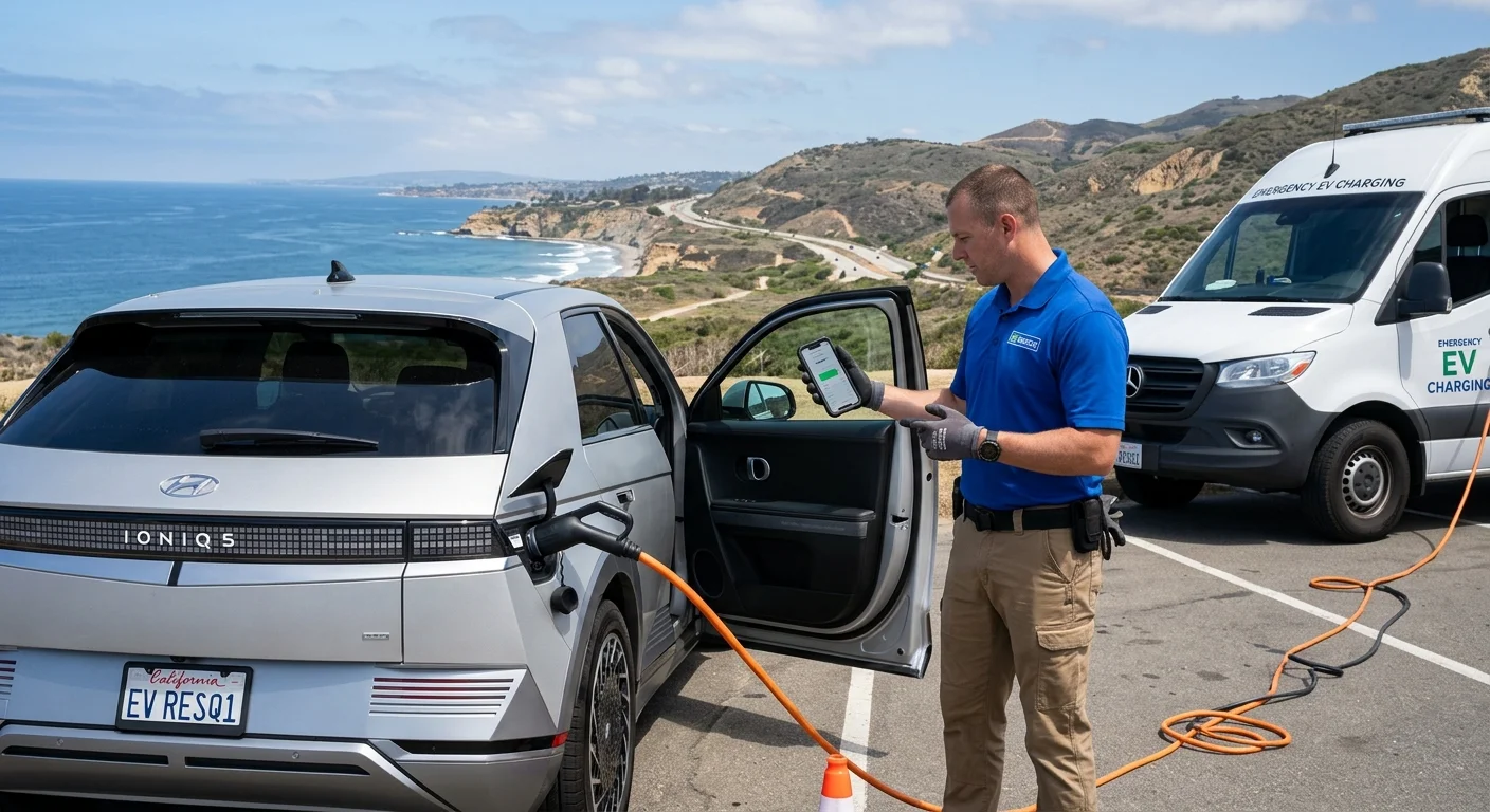 A driver checking a charging-limit setting. Charge Pro does not name a dashboard path.