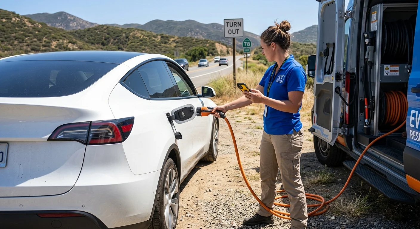 An EV in a turnout near SR-67. Charge Pro does not own the pin.